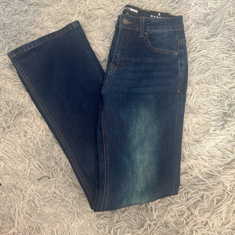 Fashion Nova Women's Deep Indigo Straight Leg Jeans
